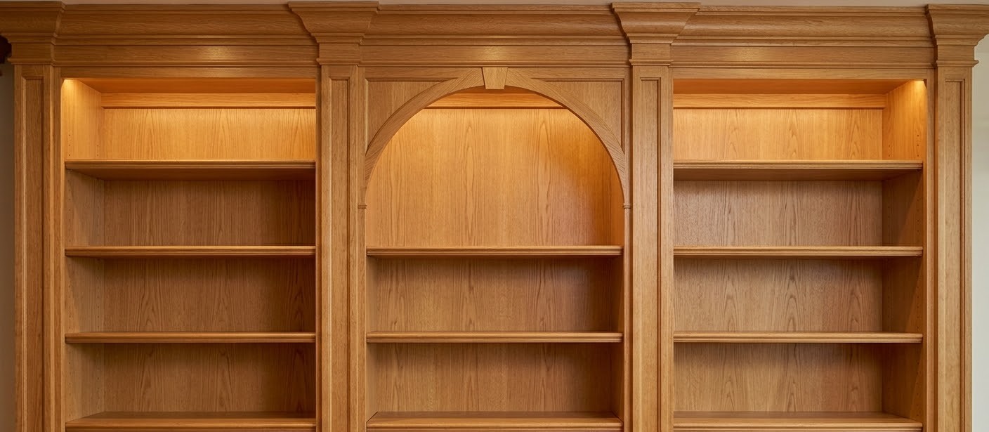 Built-in Oak Bookshelves