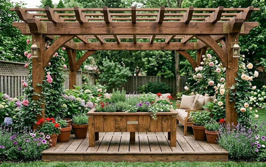 Cedar Backyard Pergola