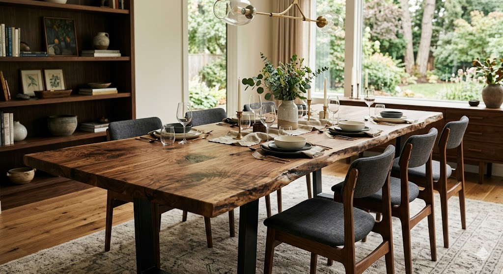 Custom Live Edge Walnut Dining Table